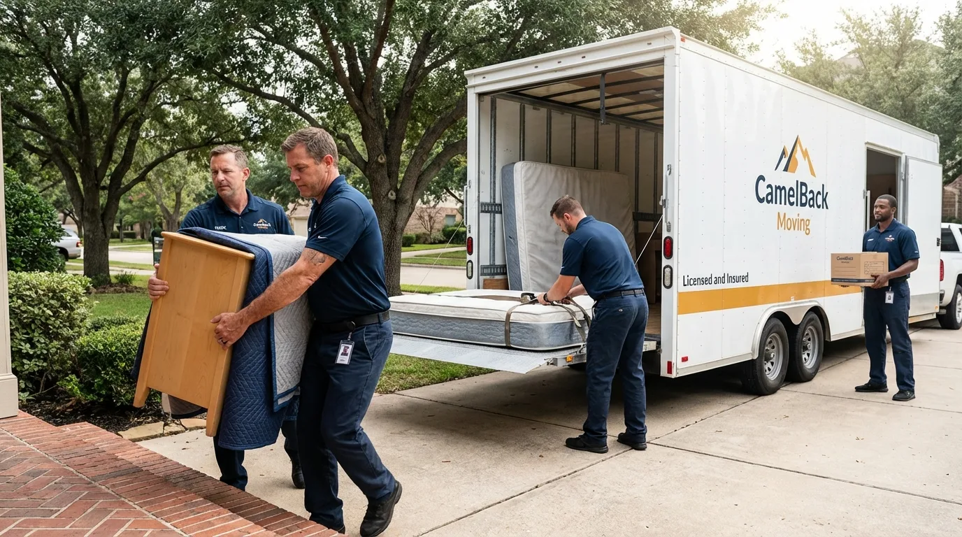 Crew loading residential truck for cross-state move from Fredericksburg, VA
